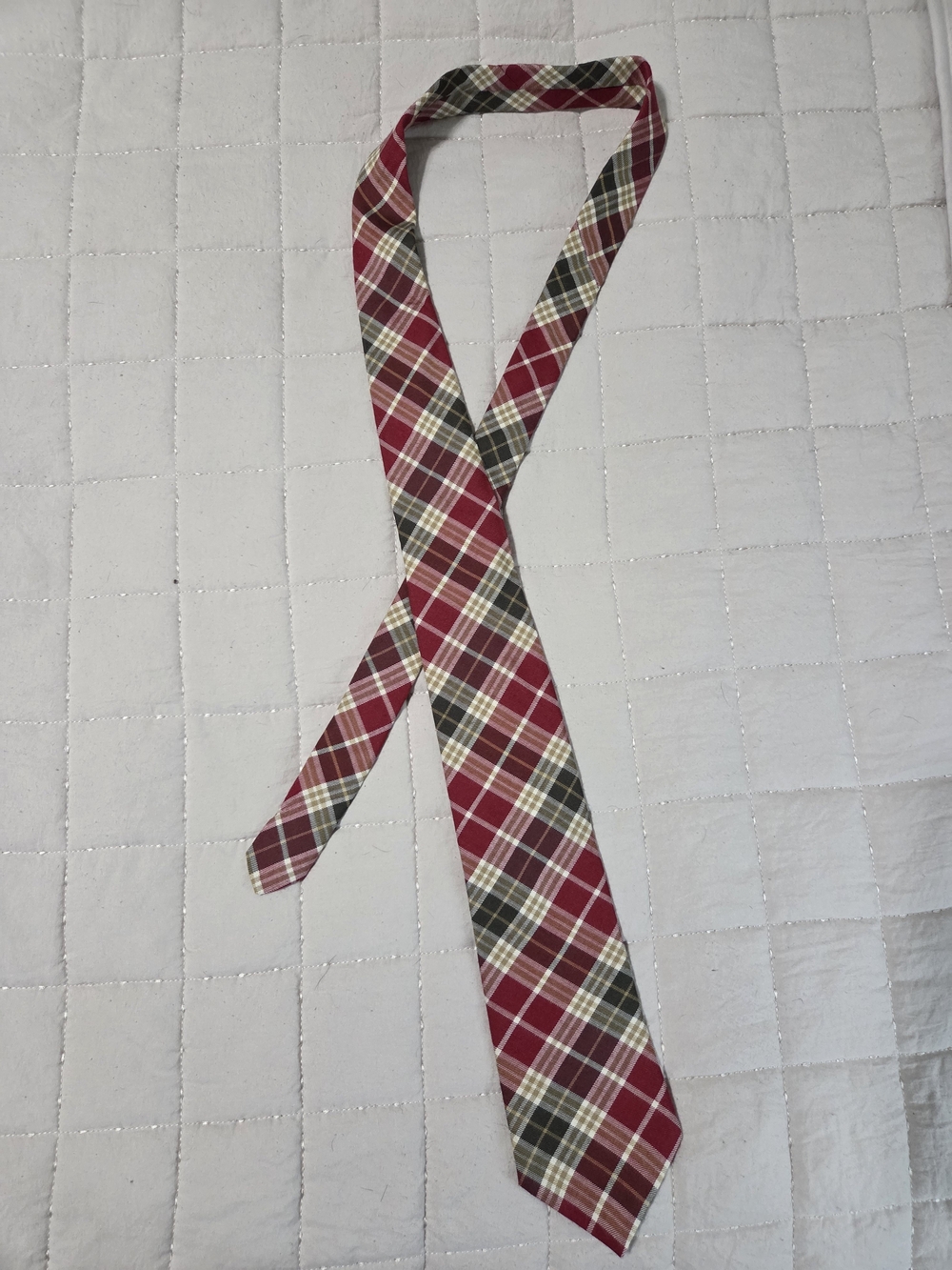 GAP Burgundy Plaid Tie with Beige and Black